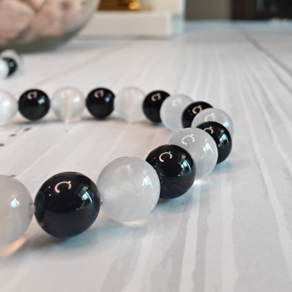 Black Tourmaline Selenite Bracelet